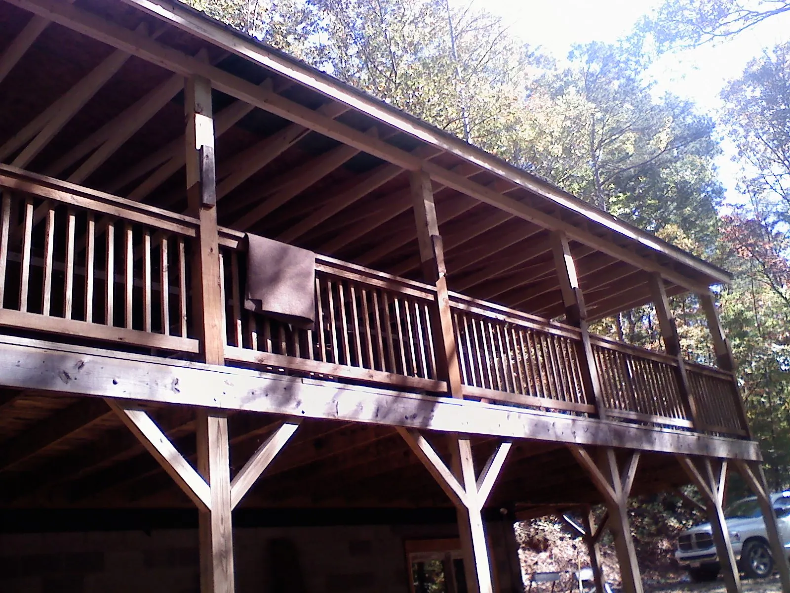 Timber framing under a new elevated porch and deck — Roof Leak Repair in Bingen by Roofing Brothers